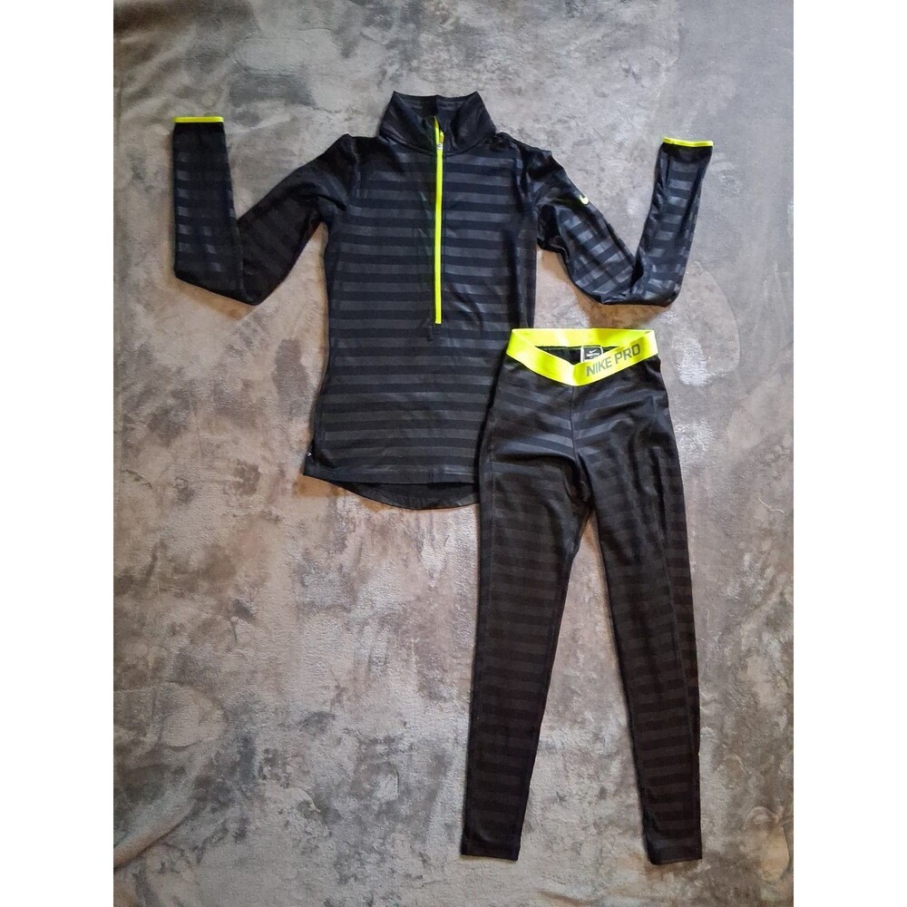 Nike PRO Dri-FIT Set   1/2 Zip Light  Long Sleeve Small Pullover Shirt /pants Xs